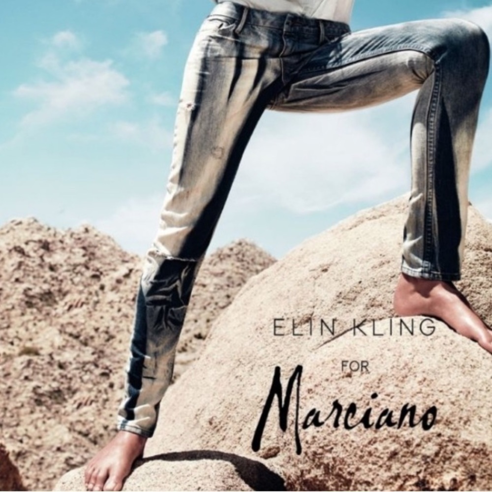 Elin King for Marciano Striped Abstract Skinny Jeans Size 27
